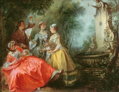 Os Quatro Momentos do Dia: Meio-dia, c.1739-41 (óleo sobre cobre) de Nicolas Lancret